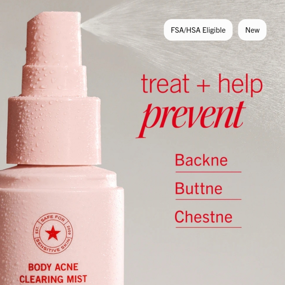 🆕 First Aid Beauty Body Acne Clearing Mist 2% Salicylic Acid Treatment 3 Oz.